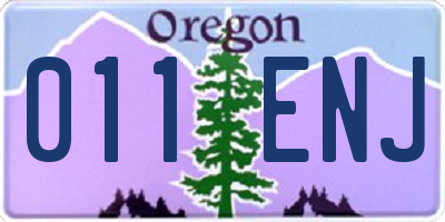 OR license plate 011ENJ