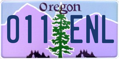 OR license plate 011ENL