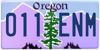 OR license plate 011ENM