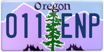 OR license plate 011ENP