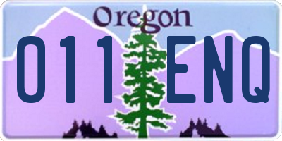 OR license plate 011ENQ