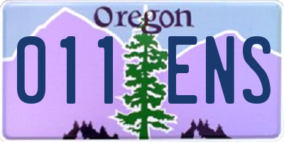 OR license plate 011ENS