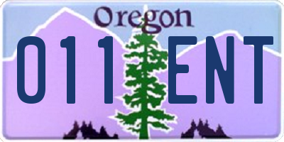 OR license plate 011ENT
