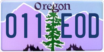OR license plate 011EOD