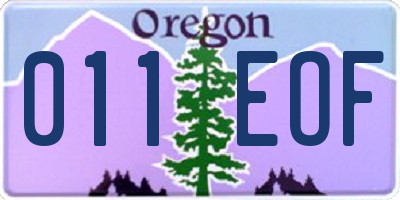 OR license plate 011EOF