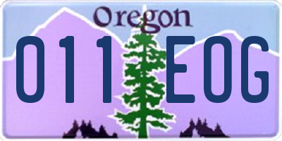 OR license plate 011EOG