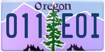 OR license plate 011EOI