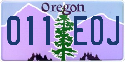 OR license plate 011EOJ