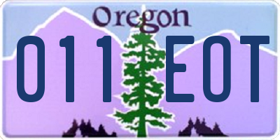 OR license plate 011EOT