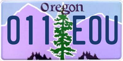 OR license plate 011EOU