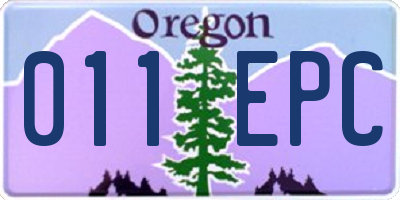 OR license plate 011EPC