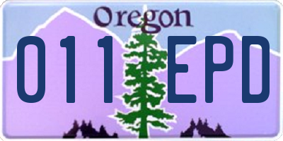 OR license plate 011EPD