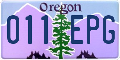 OR license plate 011EPG
