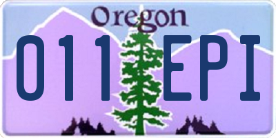 OR license plate 011EPI