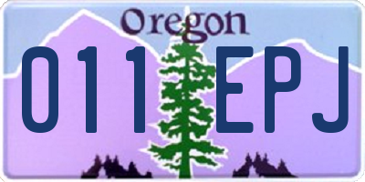 OR license plate 011EPJ