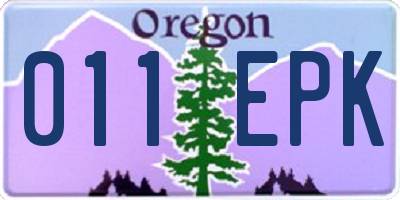 OR license plate 011EPK