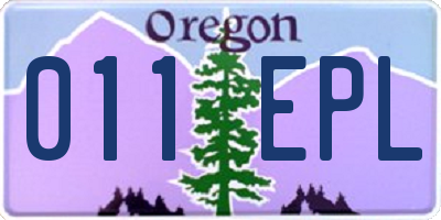 OR license plate 011EPL