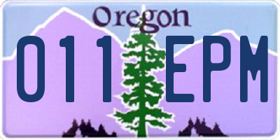 OR license plate 011EPM