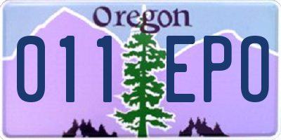 OR license plate 011EPO