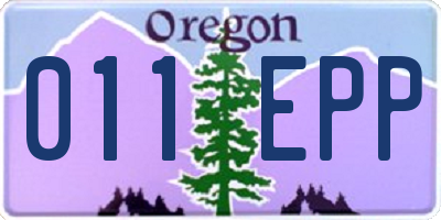 OR license plate 011EPP