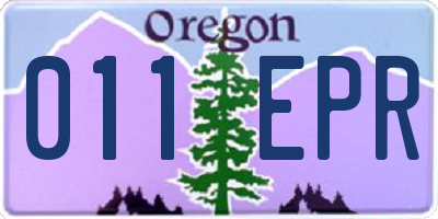 OR license plate 011EPR