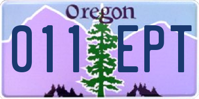 OR license plate 011EPT
