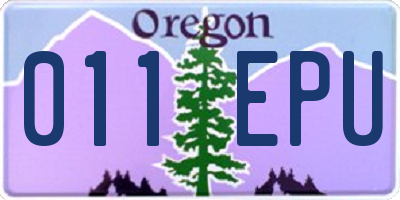OR license plate 011EPU
