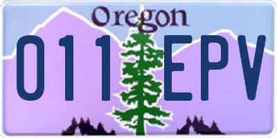 OR license plate 011EPV