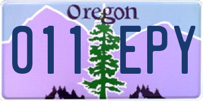 OR license plate 011EPY