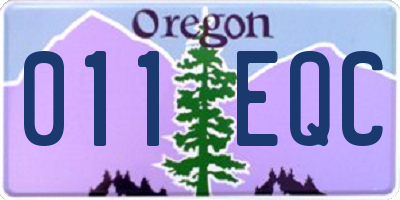 OR license plate 011EQC