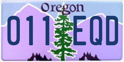 OR license plate 011EQD