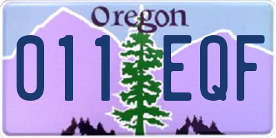 OR license plate 011EQF