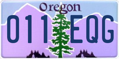OR license plate 011EQG