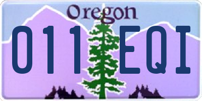 OR license plate 011EQI