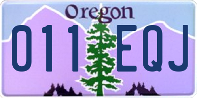 OR license plate 011EQJ