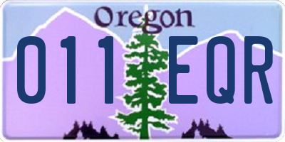 OR license plate 011EQR