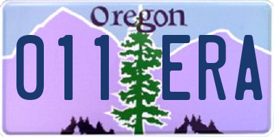 OR license plate 011ERA