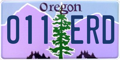 OR license plate 011ERD