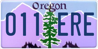 OR license plate 011ERE