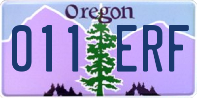 OR license plate 011ERF