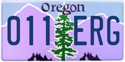 OR license plate 011ERG