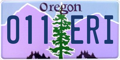 OR license plate 011ERI