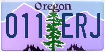 OR license plate 011ERJ
