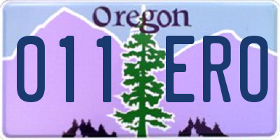 OR license plate 011ERO