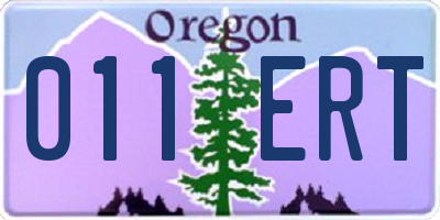 OR license plate 011ERT