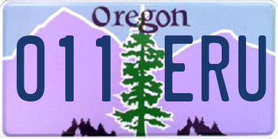 OR license plate 011ERU