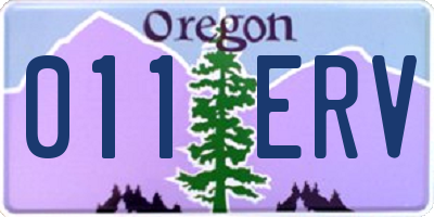 OR license plate 011ERV