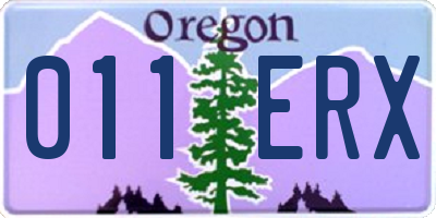 OR license plate 011ERX