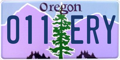 OR license plate 011ERY
