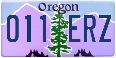 OR license plate 011ERZ